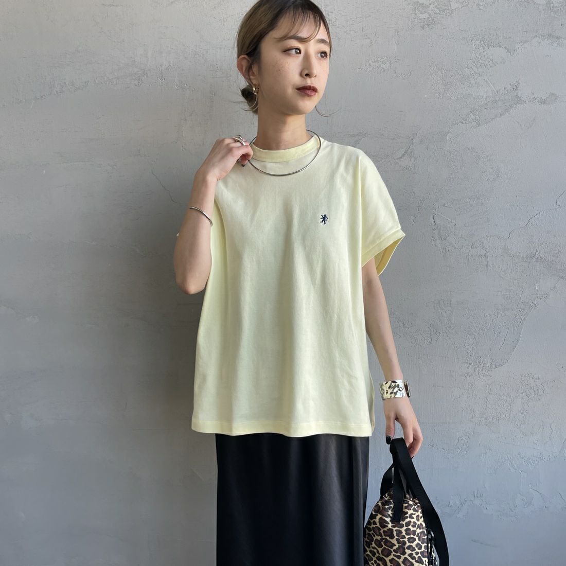 Gymphlex [ジムフレックス] クルーネックフレンチスリーブプルオーバー [GY-C0361FLK] LT.YELLOW &&モデル身長：150cm 着用サイズ：14&&