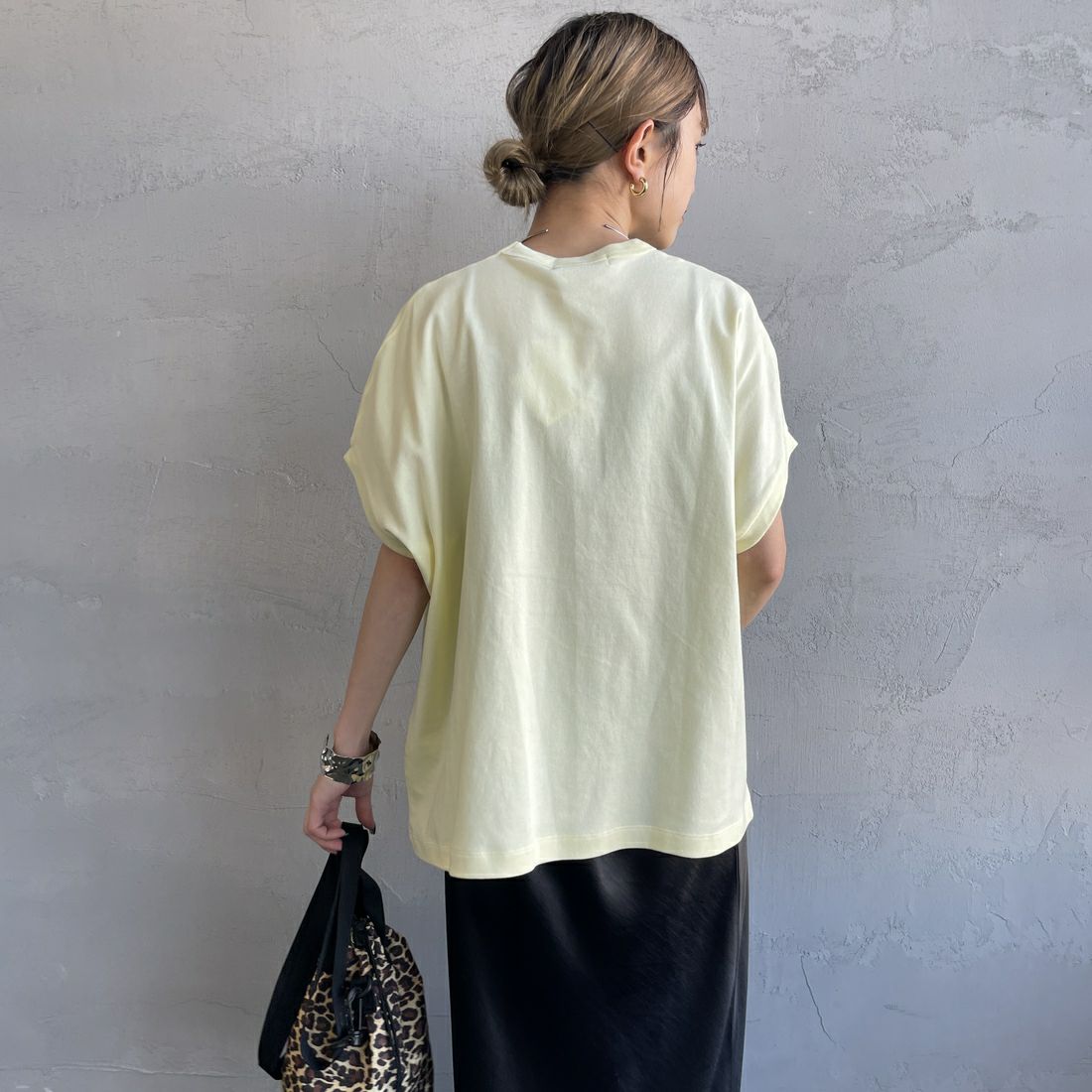 Gymphlex [ジムフレックス] クルーネックフレンチスリーブプルオーバー [GY-C0361FLK] LT.YELLOW &&モデル身長：150cm 着用サイズ：14&&