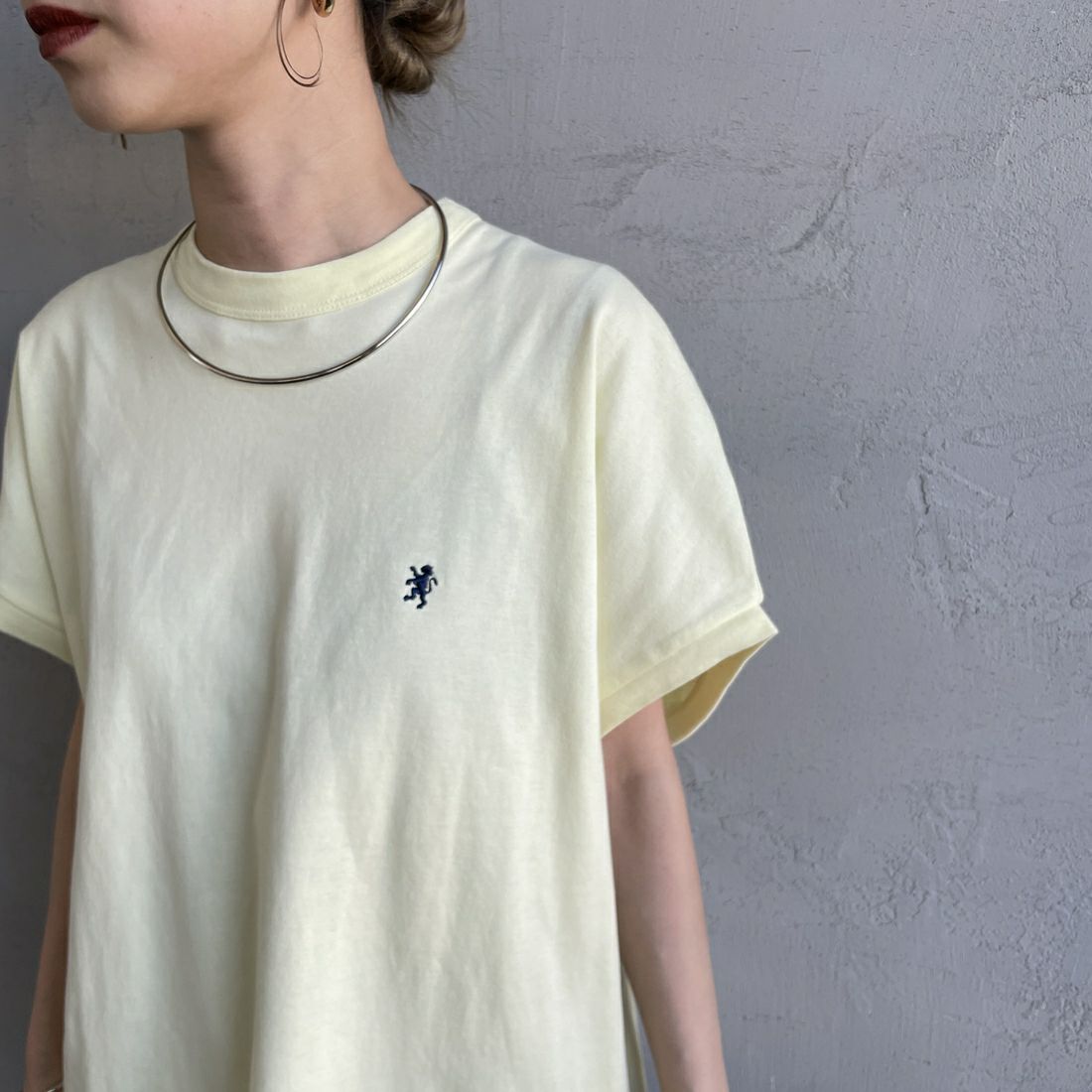 Gymphlex [ジムフレックス] クルーネックフレンチスリーブプルオーバー [GY-C0361FLK] LT.YELLOW &&モデル身長：150cm 着用サイズ：14&&