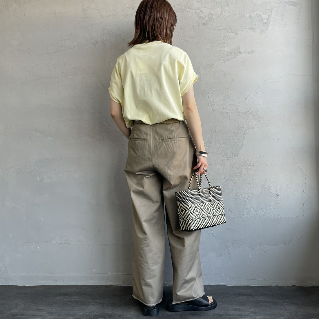 Gymphlex [ジムフレックス] クルーネックフレンチスリーブプルオーバー [GY-C0361FLK] LT.YELLOW &&モデル身長：158cm 着用サイズ：14&&