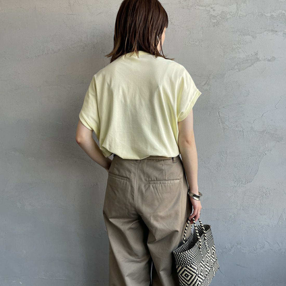 Gymphlex [ジムフレックス] クルーネックフレンチスリーブプルオーバー [GY-C0361FLK] LT.YELLOW &&モデル身長：158cm 着用サイズ：14&&