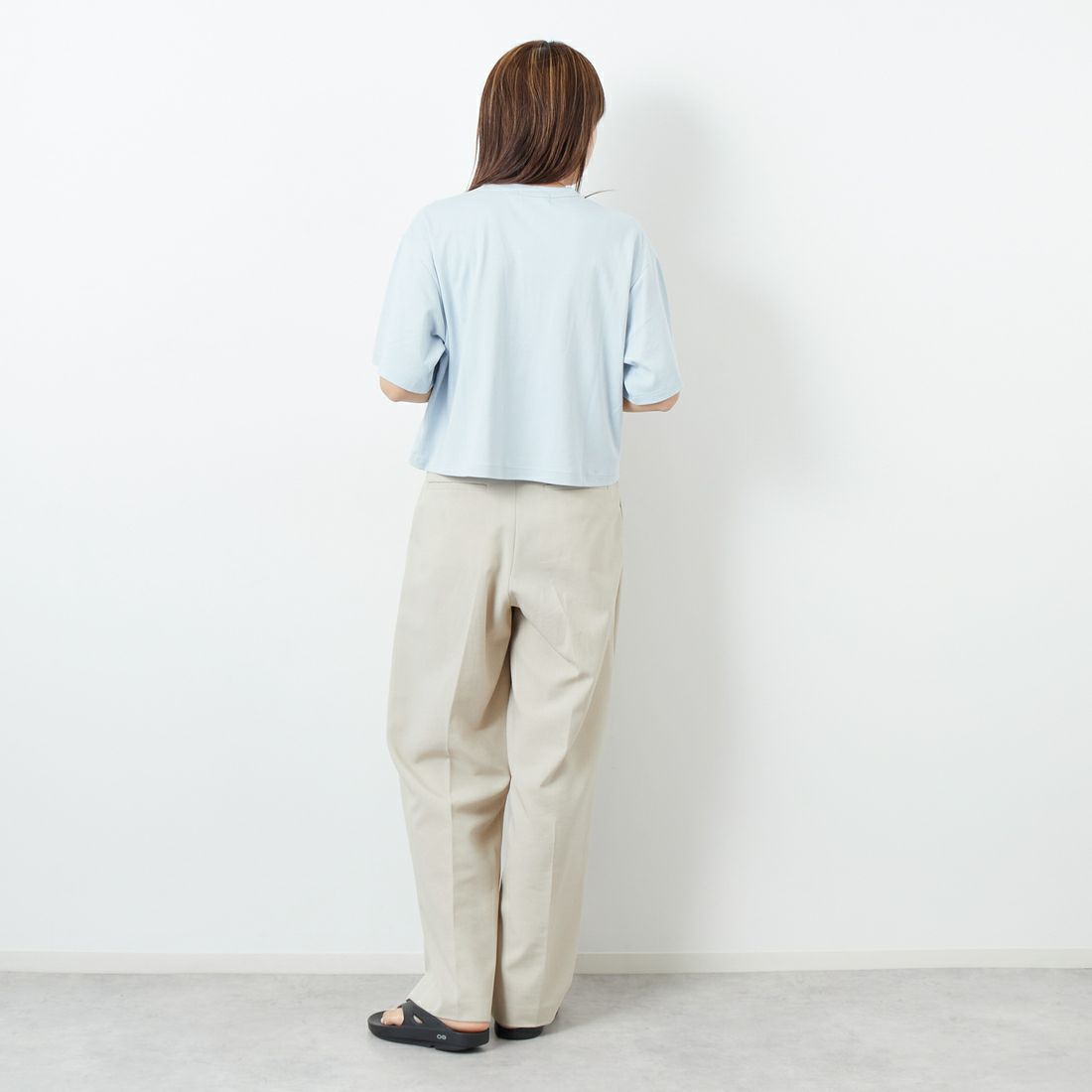 Gymphlex [ジムフレックス] クルーネック ショートプルオーバー [GY-C0324FLK] LT.SAX &&モデル身長：167cm 着用サイズ：14&&