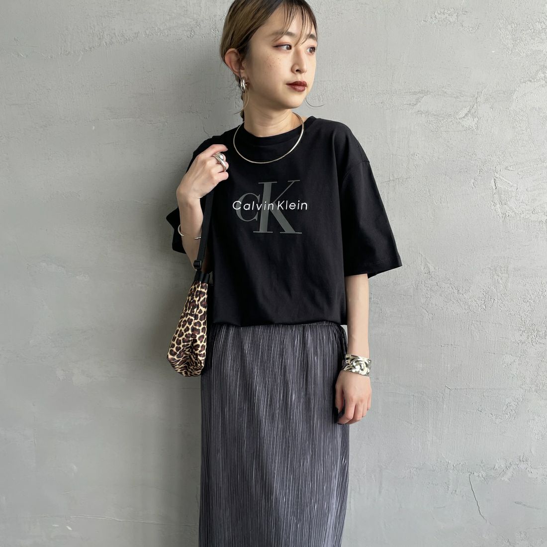 GFL 半袖シャツ　　XL Calvin Klein カルバンクライン CALVIN KLEIN ソリッド テンセル