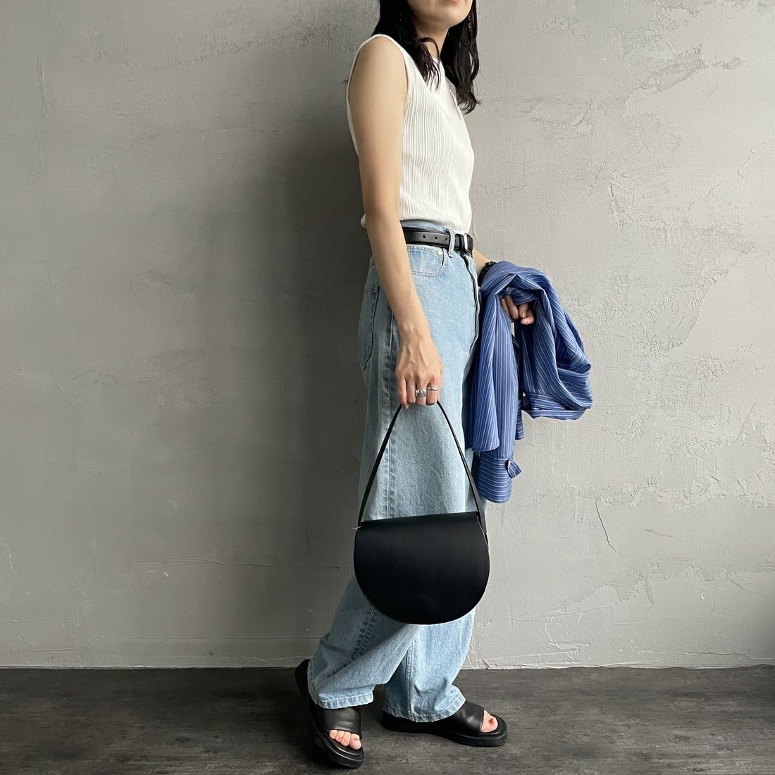 YAHKI [ヤーキ] フェイクレザー トートバッグ [YH-470V] BLACK