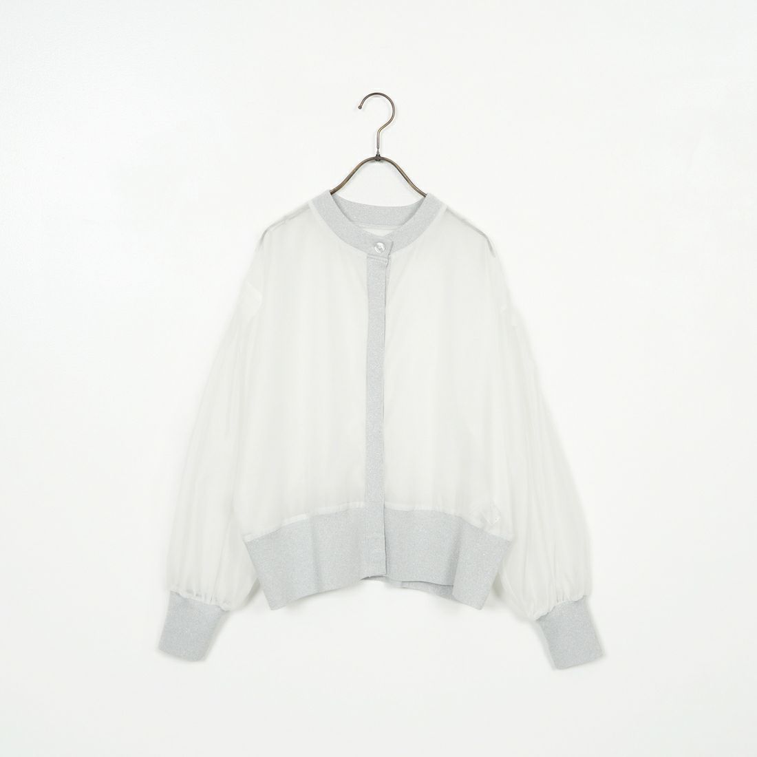 DIGNITE COLLIER [ディニテコリエ] シアー切替カーデ [80254220] 033 031 ｵﾌﾎﾜｲﾄ