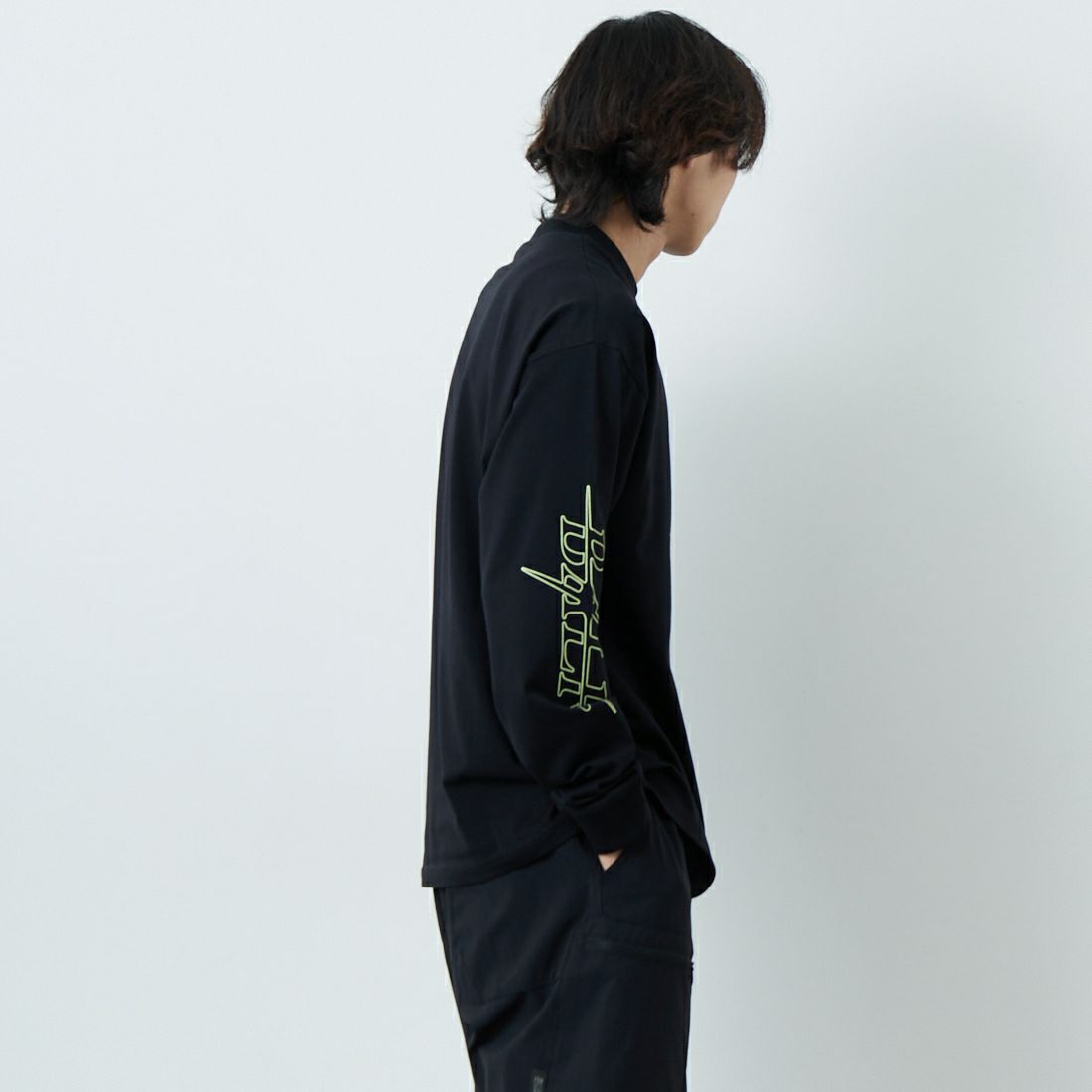 BALR. [ボーラー] ロングスリーブシャツ [B11121298] JET BLACK &&モデル身長：179cm 着用サイズ：M&&