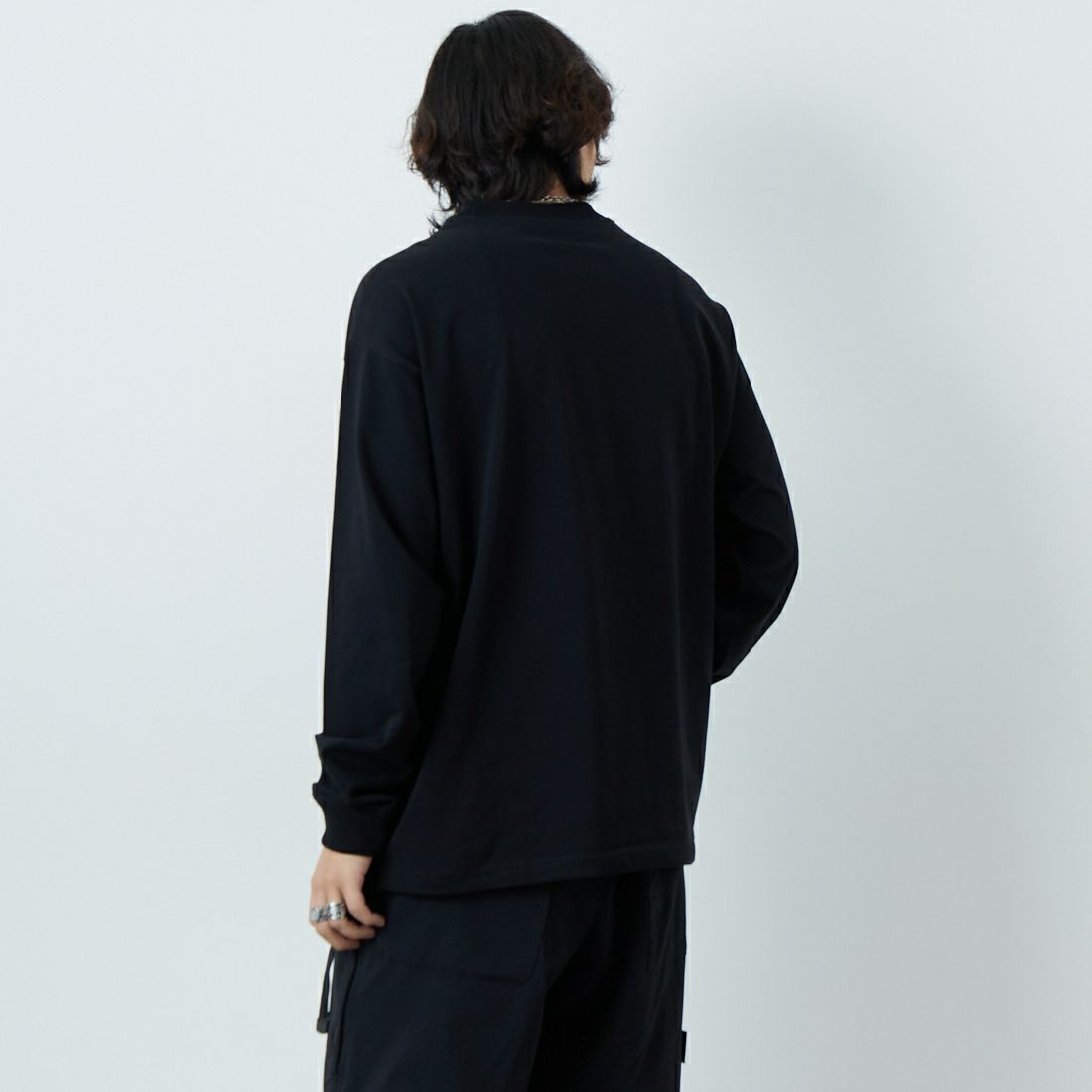 BALR. [ボーラー] ロングスリーブシャツ [B11121298] JET BLACK &&モデル身長：179cm 着用サイズ：M&&