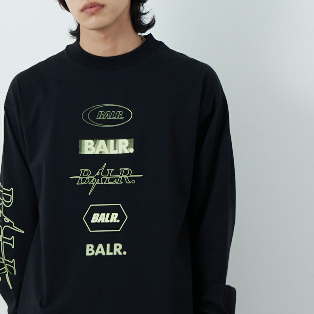 BALR. [ボーラー] ロングスリーブシャツ [B11121298] JET BLACK &&モデル身長：179cm 着用サイズ：M&&