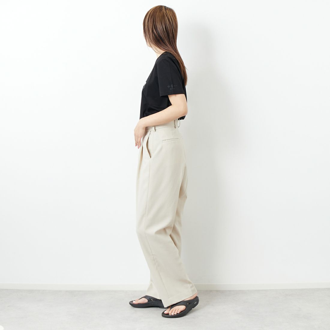 TATRAS [タトラス] ANIEL アニエル トップス [LTKE25S8039-M] BLACK &&モデル身長：167cm 着用サイズ：2&&