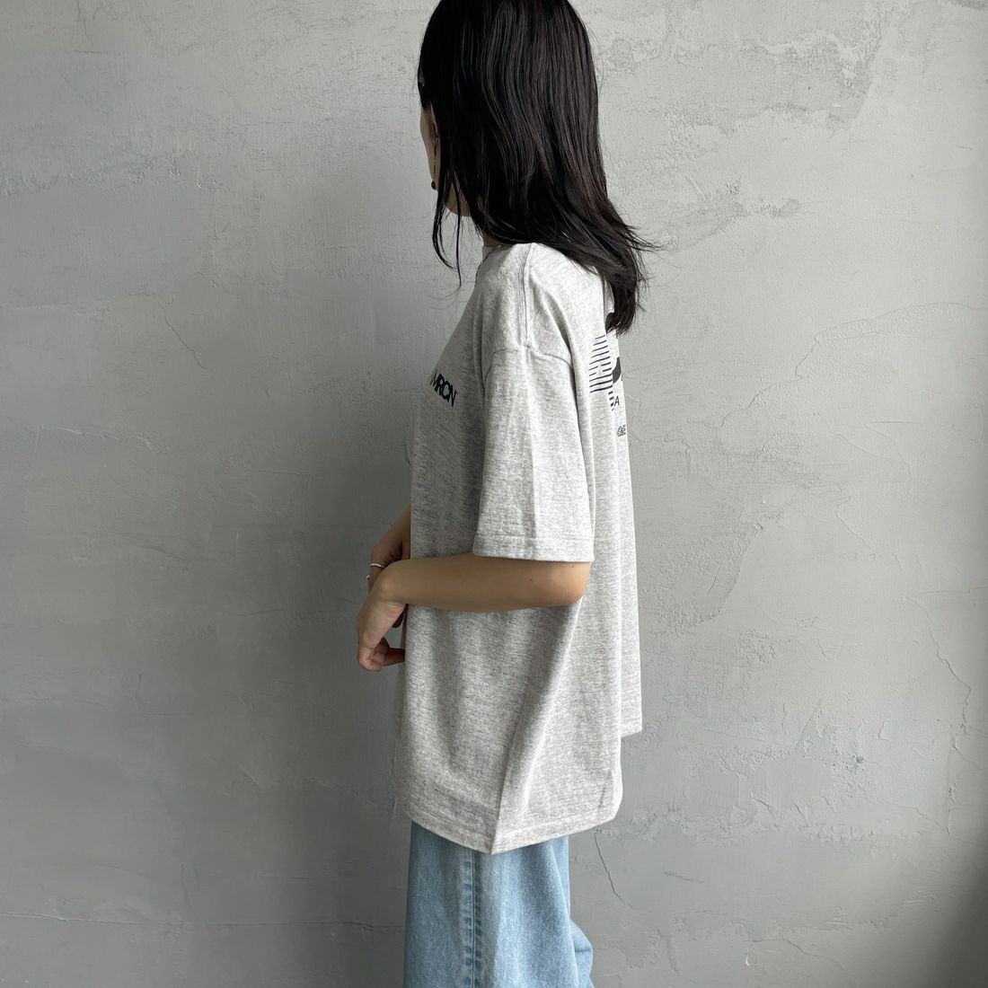Americana [アメリカーナ] ラフィー丸胴 プリントT [BRF-750A-2] ﾓｸｸﾞﾚｰ &&モデル身長：160cm 着用サイズ：ONE SIZE&&