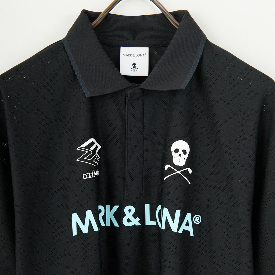 MARK & LONA [マークアンドロナ] メッシュレオパード ショートスリーブポロシャツ [MLM-5A-AP13] BLACK