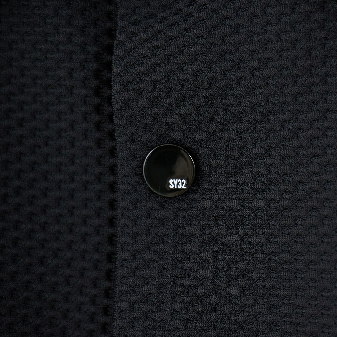 SY32 GOLF [エスワイサーティトゥ ゴルフ] 3Dフェイス パネルポロシャツ [SYG-25S019] BLACK