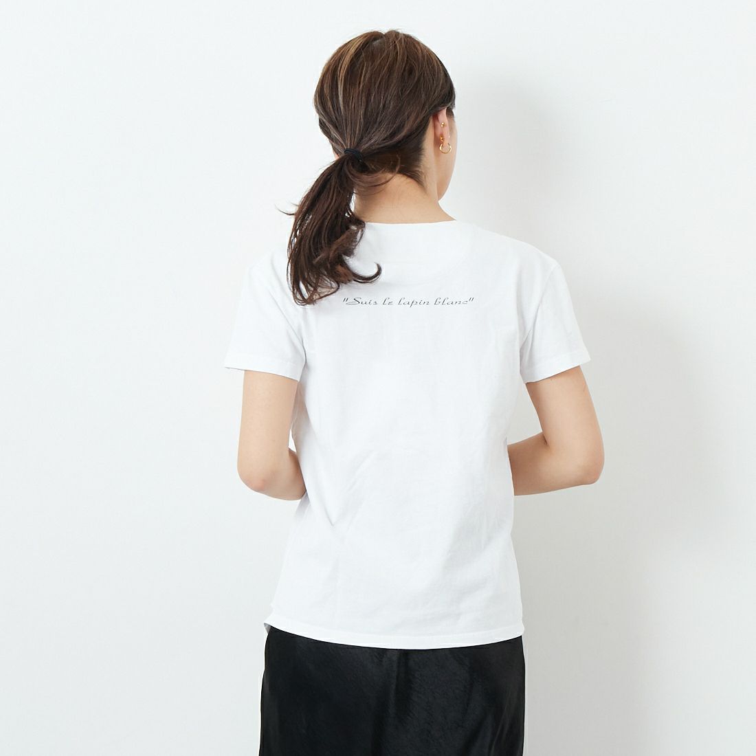 MM6 Maison Margiela [エムエムシックス メゾン マルジェラ] ラビットプリント Tシャツ [S62GD0199-M20108] 100 WHITE &&モデル身長：167cm 着用サイズ：L&&