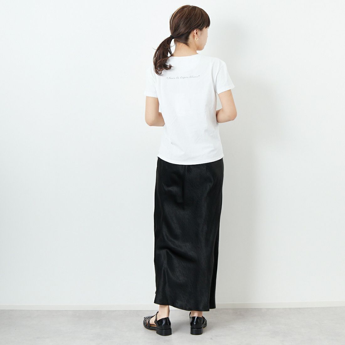 MM6 Maison Margiela [エムエムシックス メゾン マルジェラ] ラビットプリント Tシャツ [S62GD0199-M20108] 100 WHITE &&モデル身長：167cm 着用サイズ：L&&