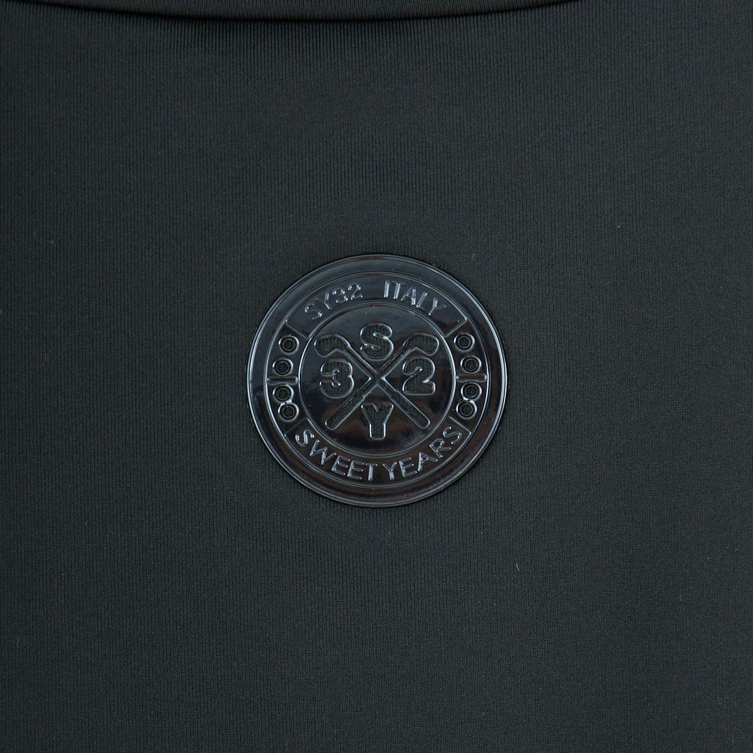SY32 GOLF [エスワイサーティトゥ ゴルフ] ウーブンコンビネーション モックネックTシャツ [SYG-25S031] BLACK