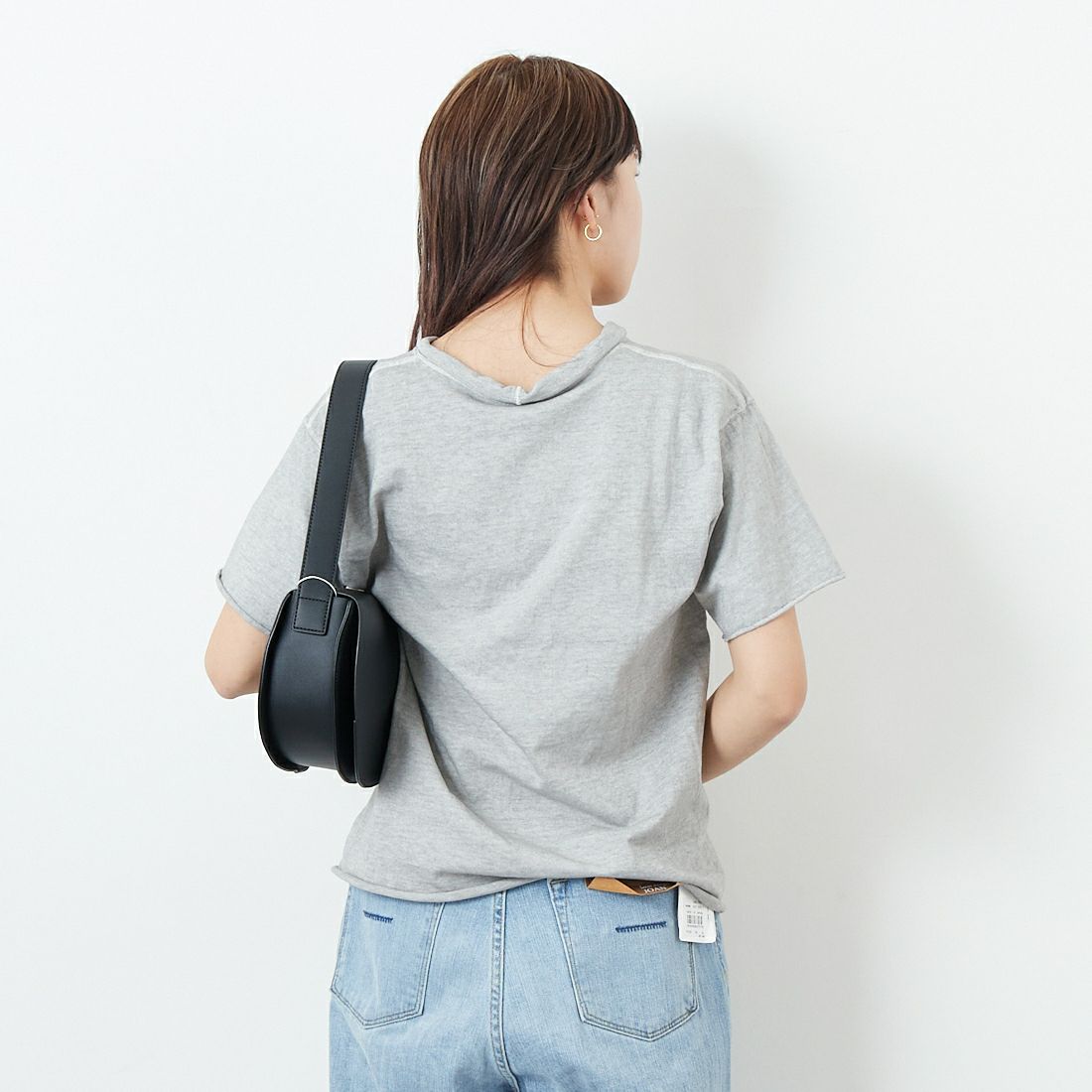 Good On [グッドオン] クルクルショートスリーブTシャツ [GOST2108] P-ASH &&モデル身長：167cm 着用サイズ：ONE SIZE&&