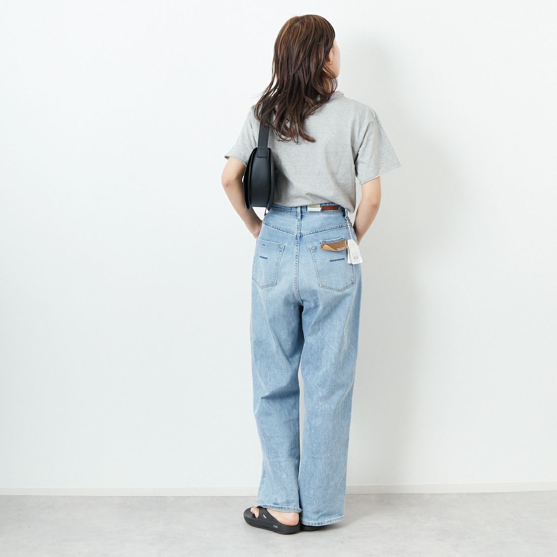 Good On [グッドオン] クルクルショートスリーブTシャツ [GOST2108] P-ASH &&モデル身長：167cm 着用サイズ：ONE SIZE&&