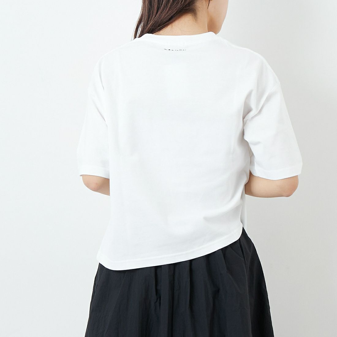 manipuri [マニプリ] 半袖Tシャツ [0151423004] 10 WHITE &&モデル身長：167cm 着用サイズ：S&&