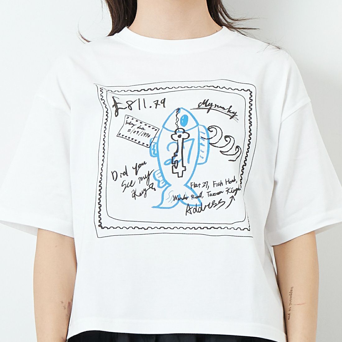 manipuri [マニプリ] 半袖Tシャツ [0151423004] 10 WHITE &&モデル身長：167cm 着用サイズ：S&&