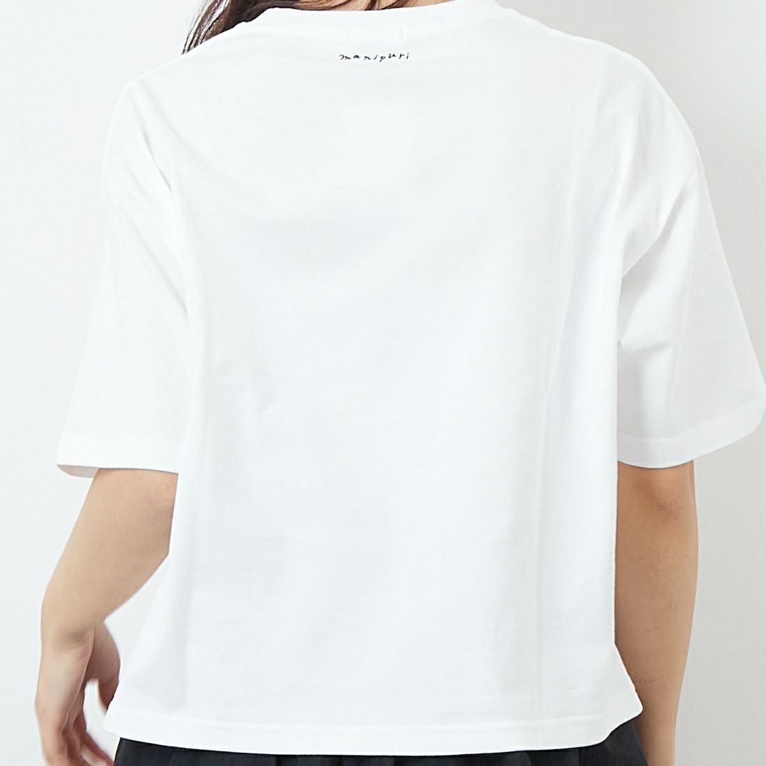manipuri [マニプリ] 半袖Tシャツ [0151423004] 10 WHITE &&モデル身長：167cm 着用サイズ：S&&