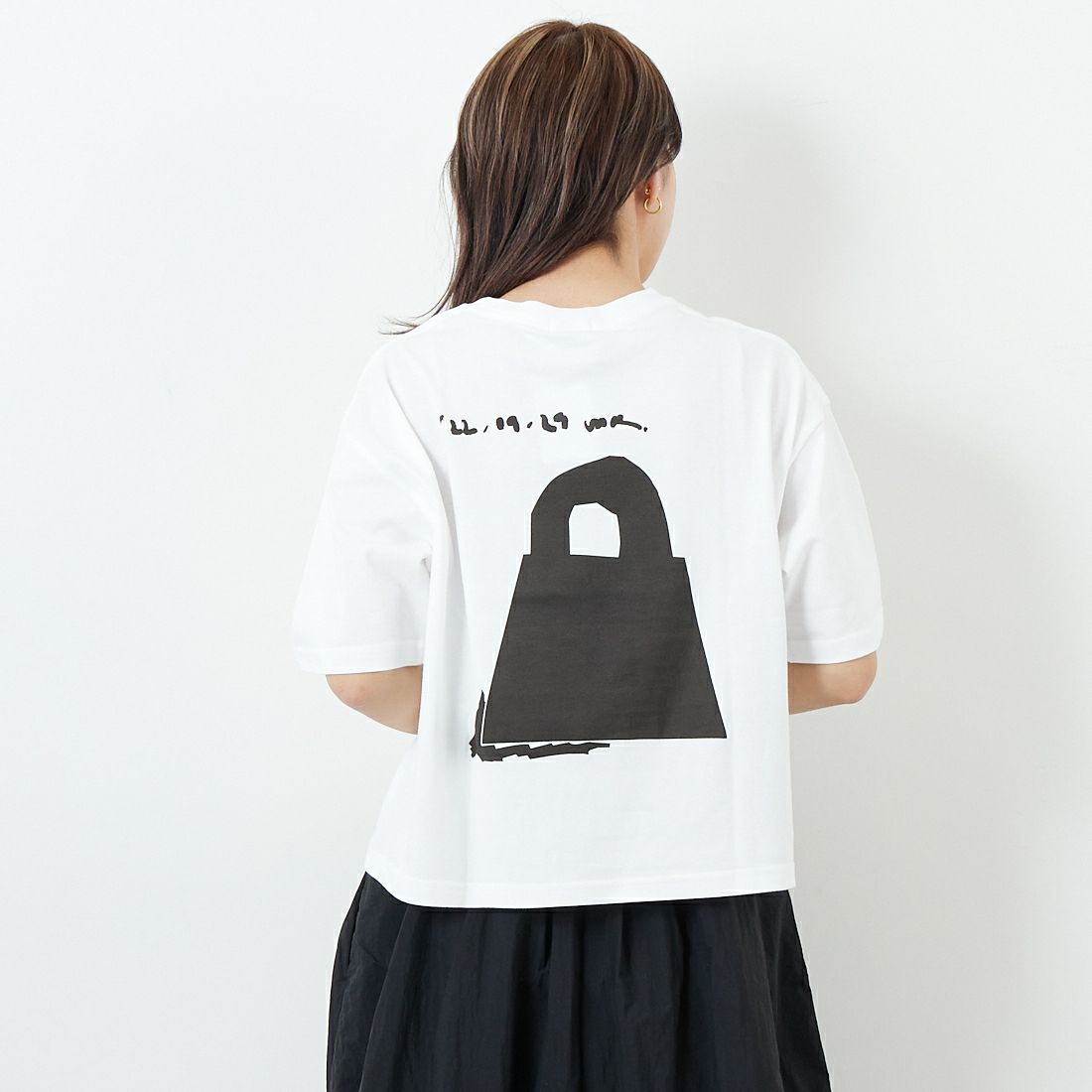 manipuri [マニプリ] 半袖Tシャツ [0151423007] 10 WHITE &&モデル身長：167cm 着用サイズ：S&&