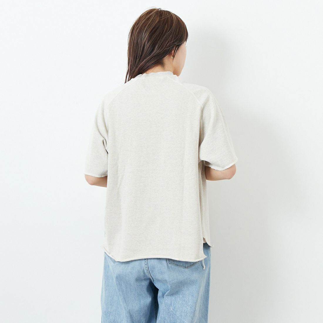 REMI RELIEF [レミレリーフ] SP加工 天竺ラグランTシャツ (NAVY) [RN28369234] OATMEAL &&モデル身長：167cm 着用サイズ：S&&
