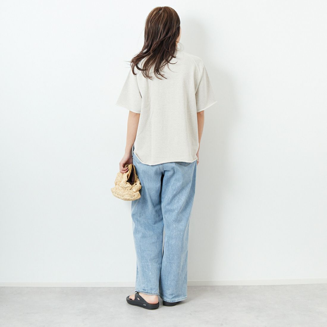 REMI RELIEF [レミレリーフ] SP加工 天竺ラグランTシャツ (NAVY) [RN28369234] OATMEAL &&モデル身長：167cm 着用サイズ：S&&