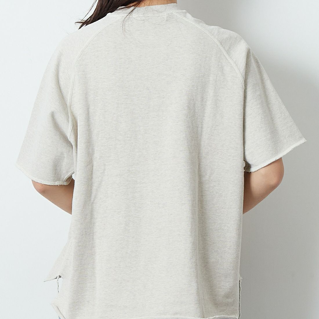 REMI RELIEF [レミレリーフ] SP加工 天竺ラグランTシャツ (NAVY) [RN28369234] OATMEAL &&モデル身長：167cm 着用サイズ：S&&