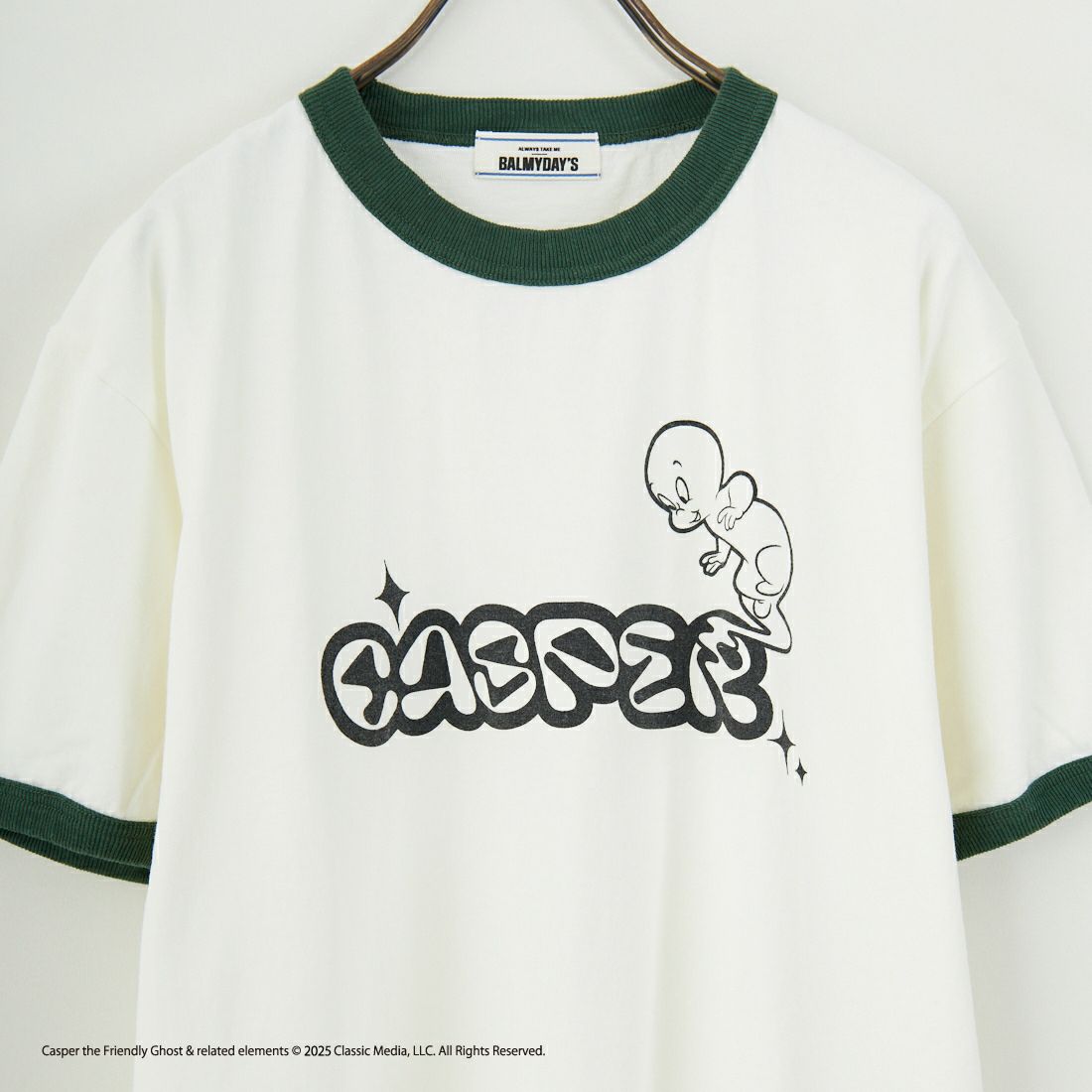 BALMYDAY'S [バルミーデイズ] CASPER リンガーTシャツ [BAL-25SS-CS11] OFF/GREEN
