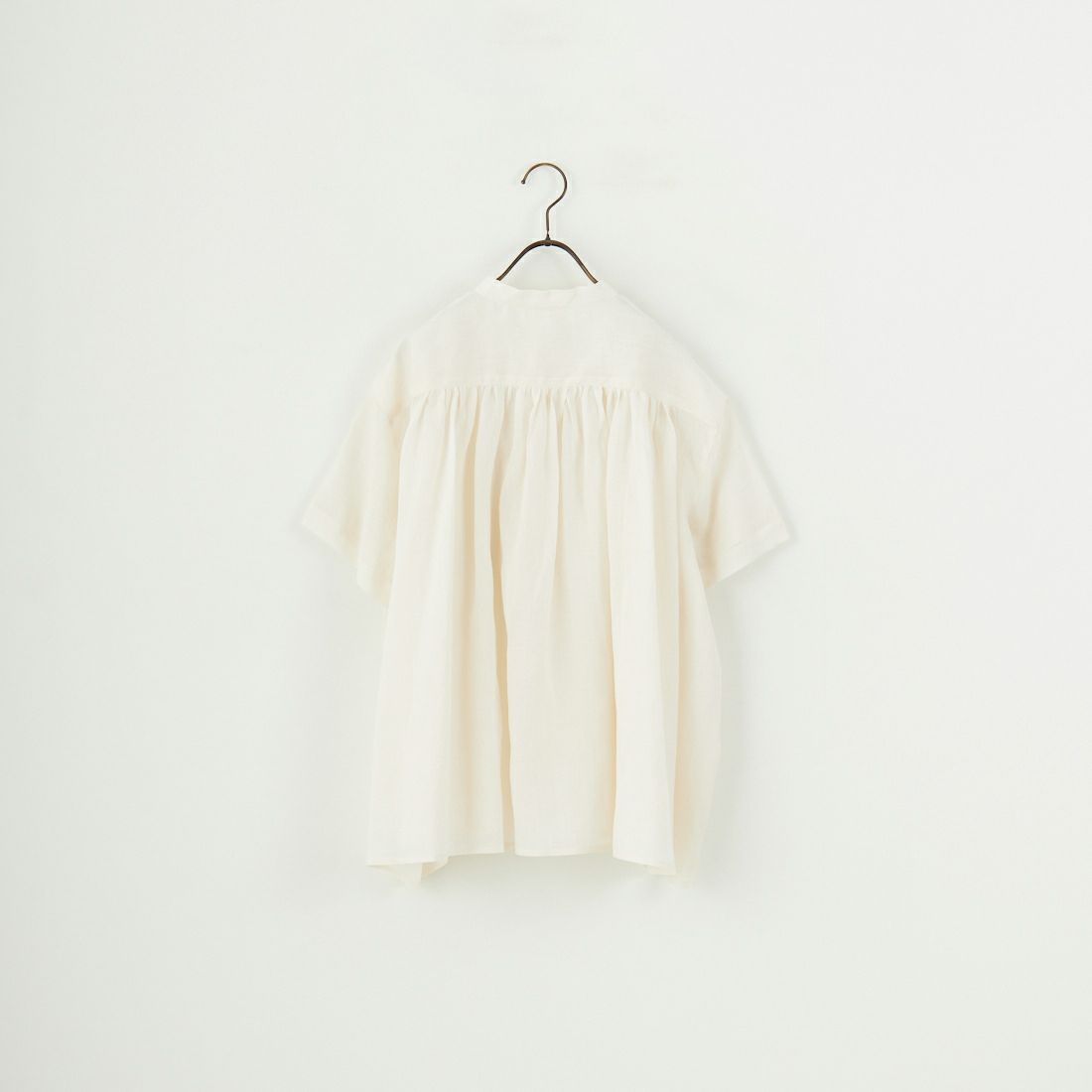 le glazik [ルグラジック] ラミーギャザーショートスリーブシャツ [LG-B0381RAT] IVORY