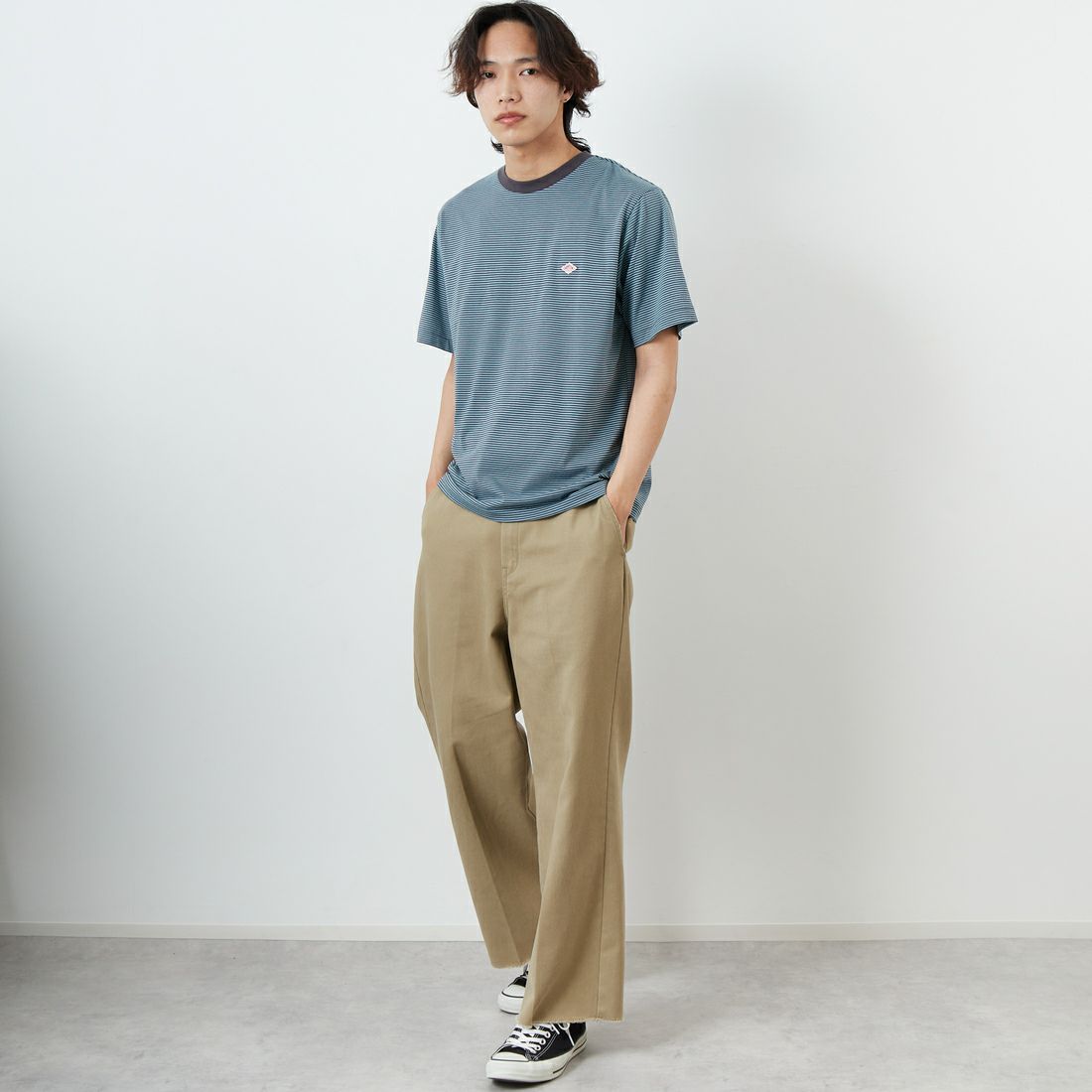 DANTON [ダントン] ボーダーインナーTシャツ [DT-C0196CVT] NAVY/BEIGE