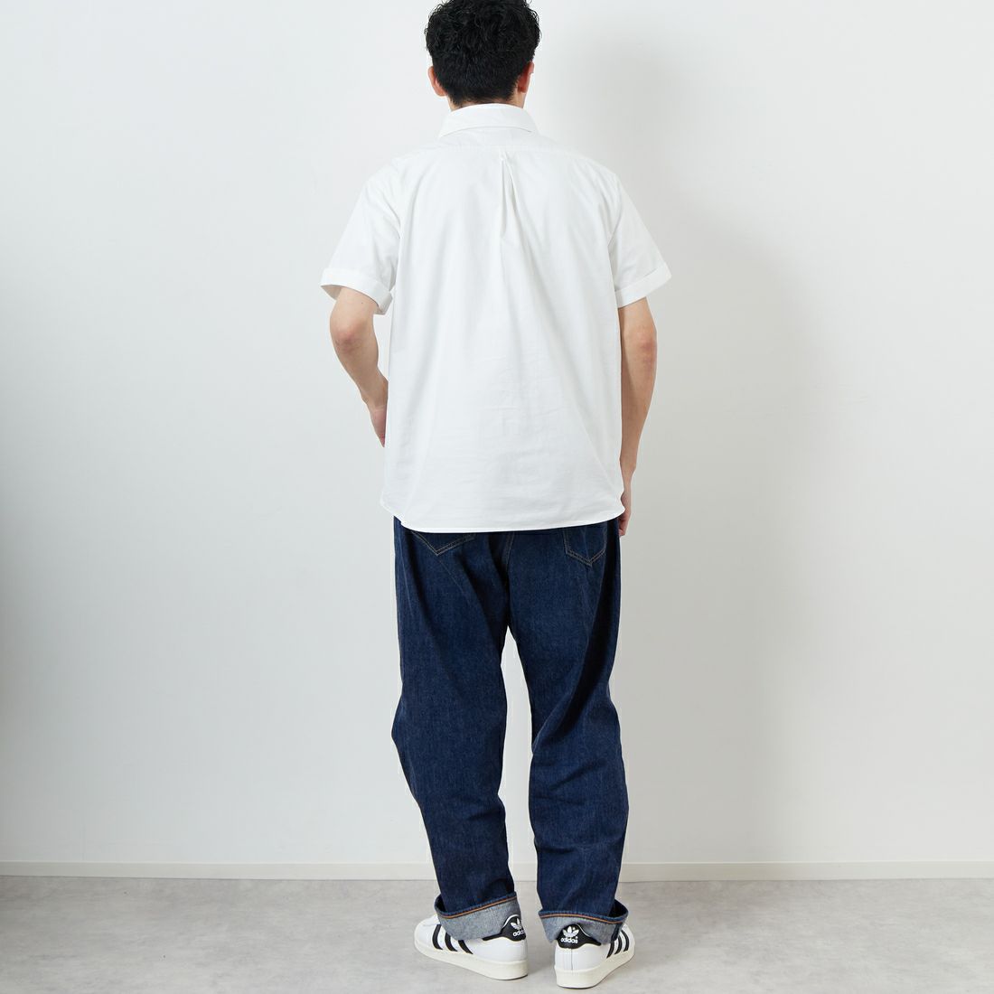 DANTON [ダントン] ラウンドカラー プルオーバーシャツ [DT-B0284SOX] WHITE &&モデル身長：168cm 着用サイズ：38&&