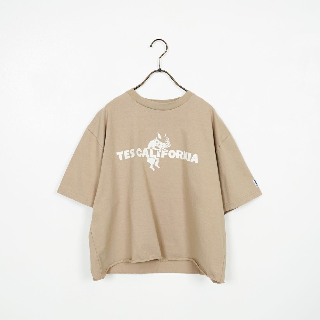 The Endless Summer [エンドレスサマー] 別注 TES CALフロッキーロゴプリント カットオフTシャツ [FH-25574509-JF] BEIGE