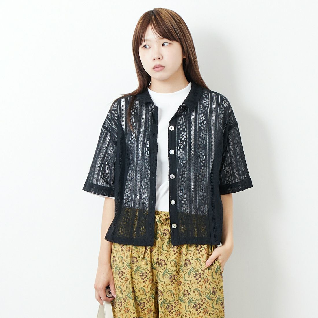 801 ﾌﾞﾗｯｸ&&モデル身長：167cm 着用サイズ：F&&