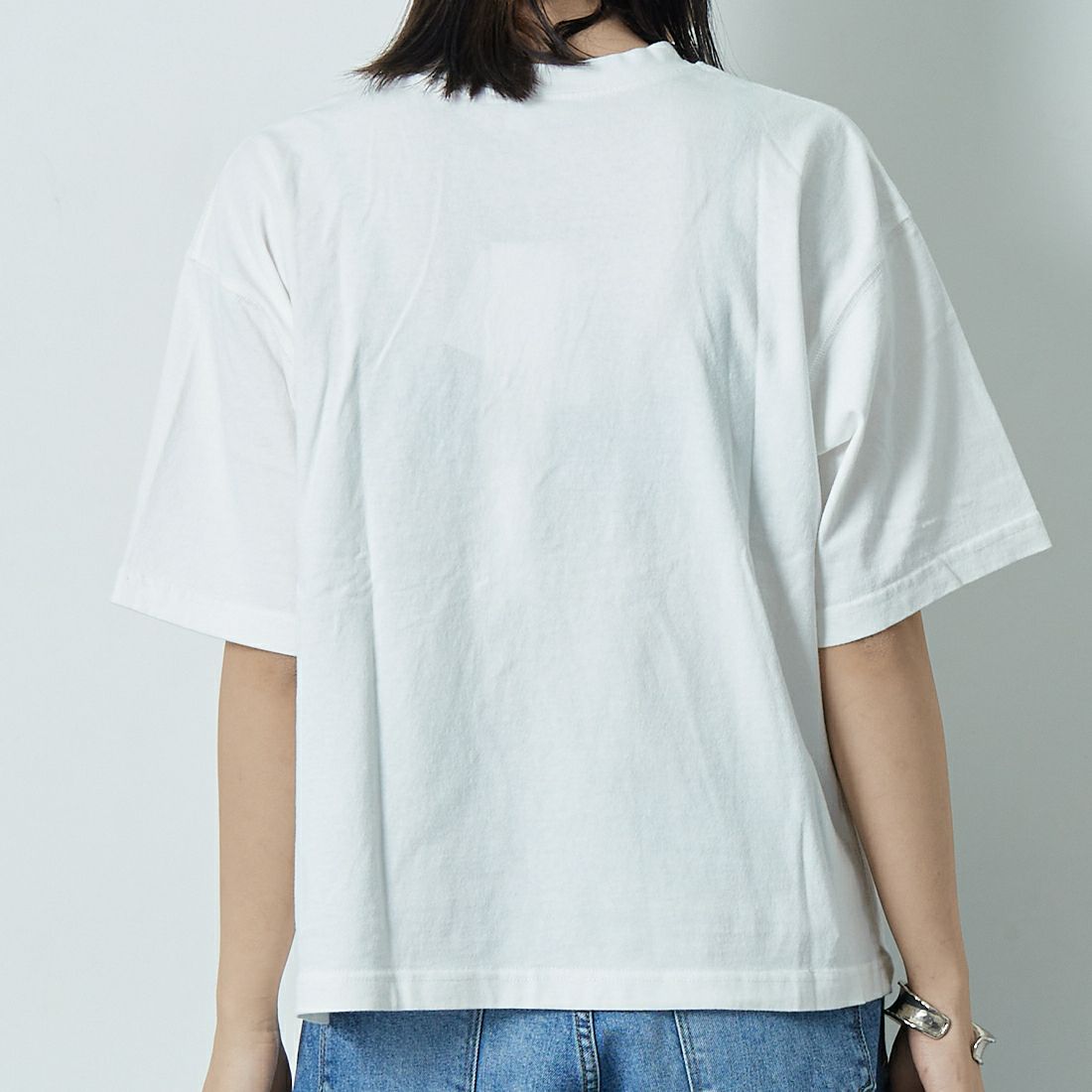 Quand [クアンド] 16OE天竺 ワンウォッシュプリントTシャツ [3112703] 104 OFF WH &&モデル身長：167cm 着用サイズ：F&&