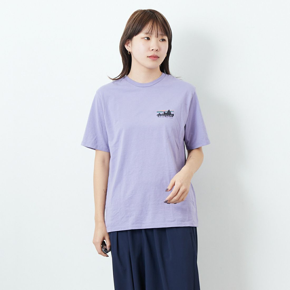 patagonia [パタゴニア] メンズ '73 スカイライン オーガニック Tシャツ [37534] CNPL &&モデル身長：167cm 着用サイズ：XS&&
