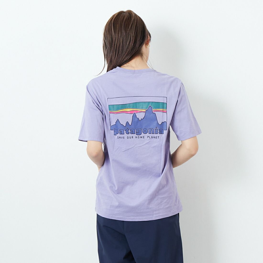 patagonia [パタゴニア] メンズ '73 スカイライン オーガニック Tシャツ [37534] CNPL &&モデル身長：167cm 着用サイズ：XS&&