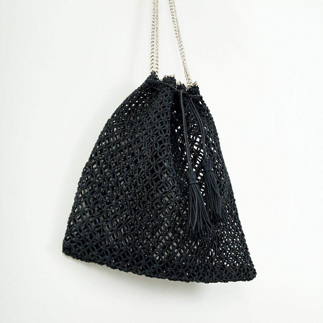 BAGMATI [バグマティ] ワックスコードチェーンバッグ [AN-240624-WC] BLACK/SILV