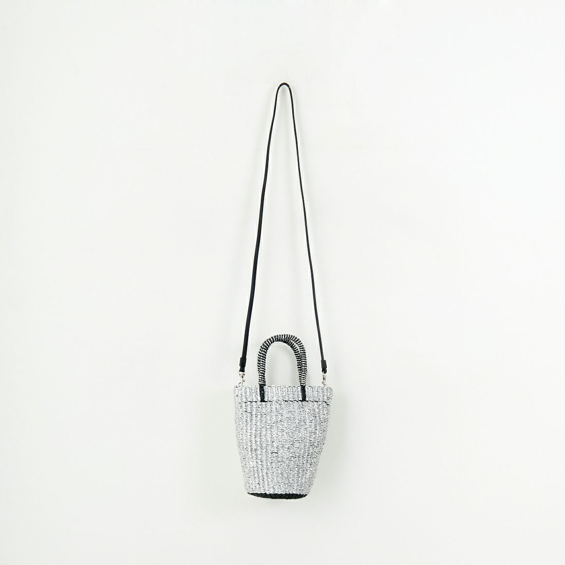 BAGMATI [バグマティ] アバカ/ポリエステル2WAYかごバッグ [BBK25-SS13] SILVER/BLA