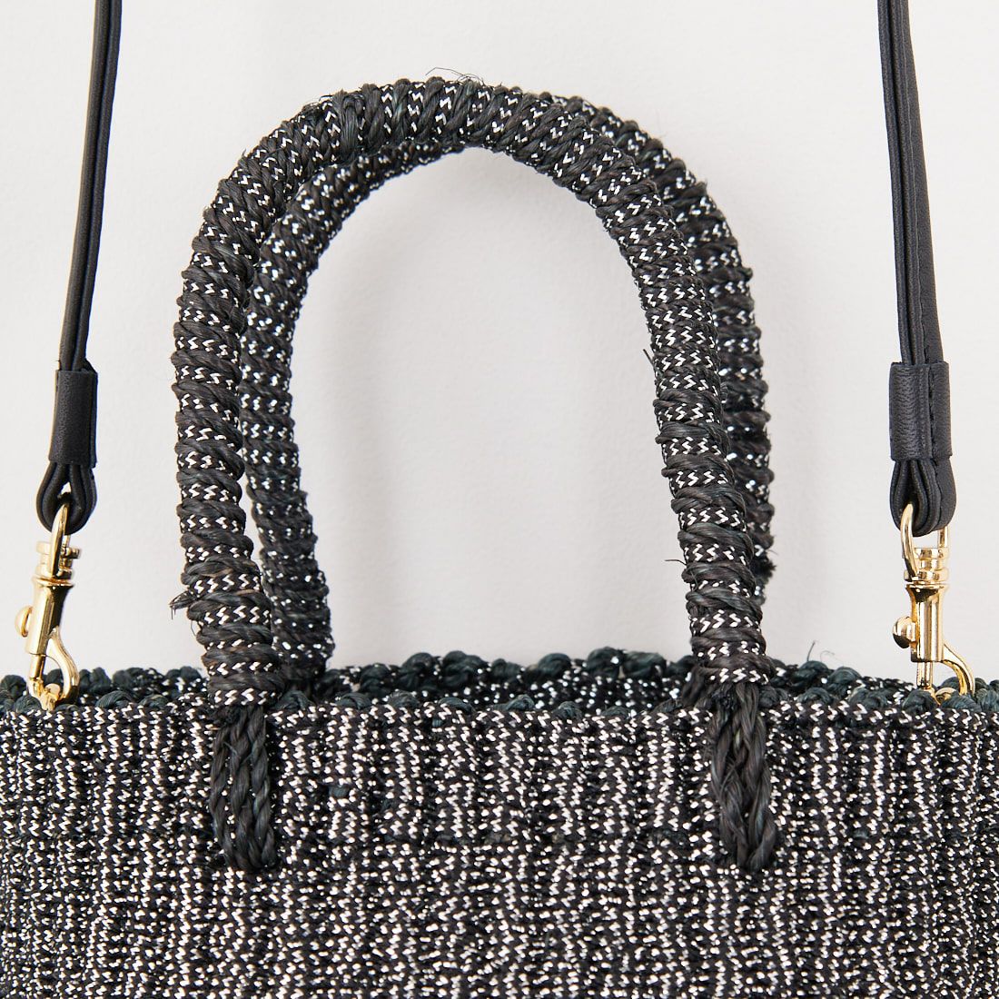 BAGMATI [バグマティ] アバカ/ポリエステル2WAYかごバッグ [BBK25-SS13] BLACK/BLAC
