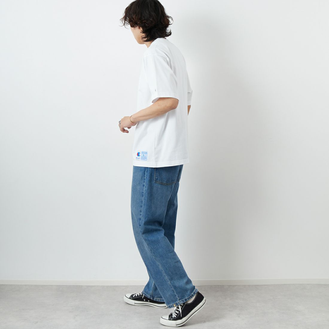 Champion [チャンピオン] ショートスリーブTシャツ [C3-V331] 010 ﾎﾜｲﾄ &&モデル身長：179cm 着用サイズ：L&&