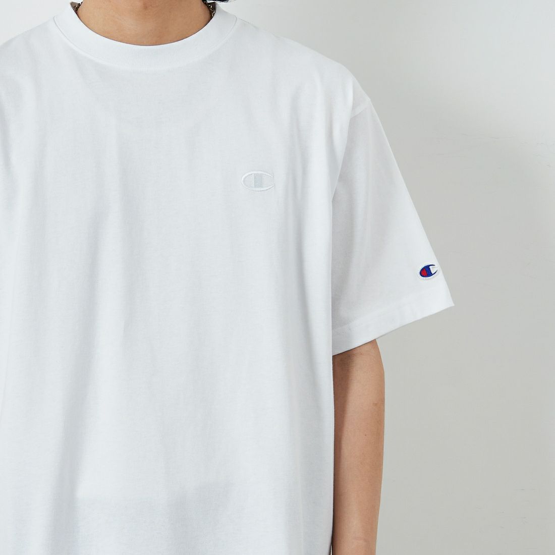 Champion [チャンピオン] ショートスリーブTシャツ [C3-V331] 010 ﾎﾜｲﾄ &&モデル身長：179cm 着用サイズ：L&&