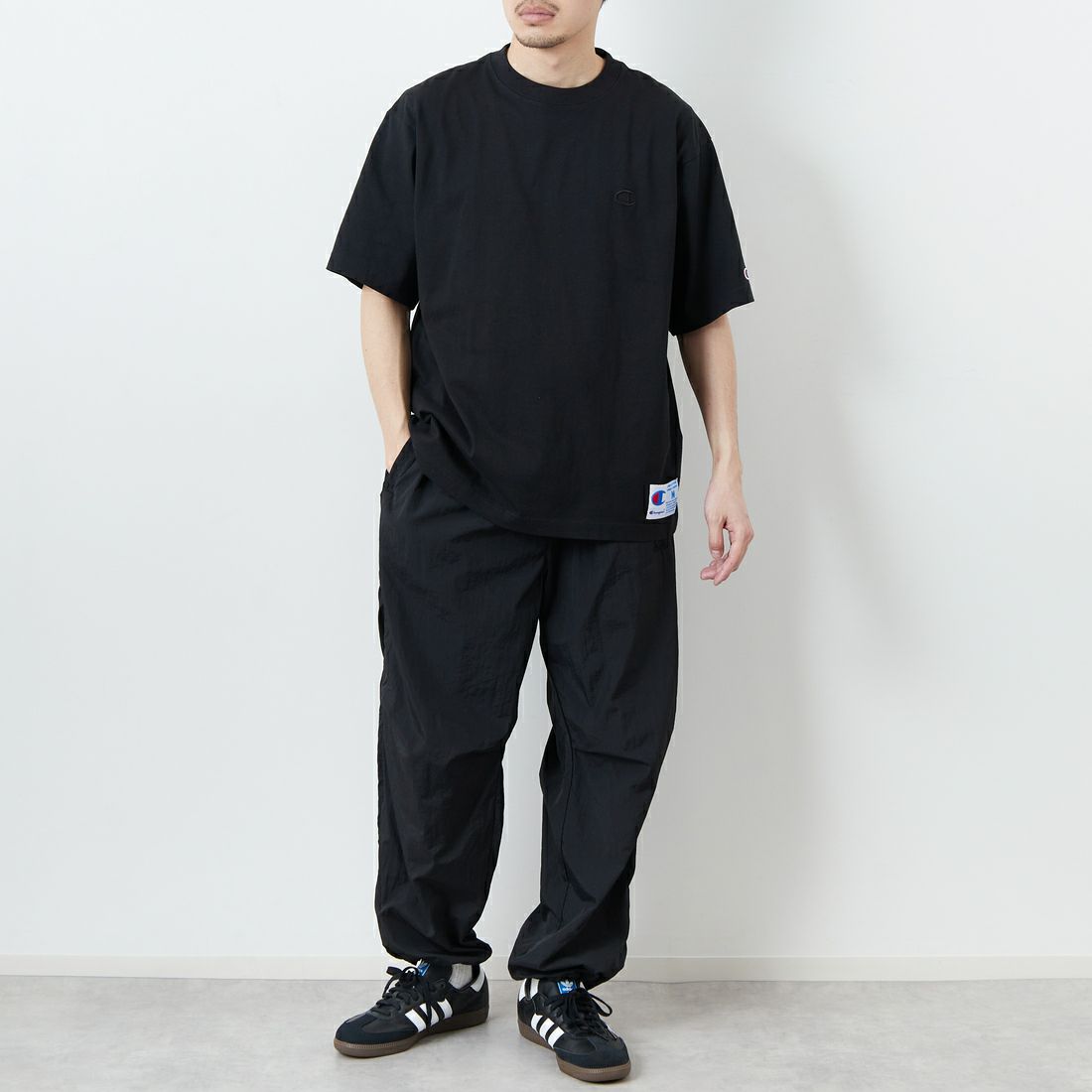 Champion [チャンピオン] ショートスリーブTシャツ [C3-V331] 090 ﾌﾞﾗｯｸ &&モデル身長：168cm 着用サイズ：M&&