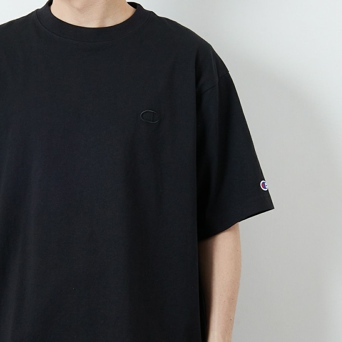 Champion [チャンピオン] ショートスリーブTシャツ [C3-V331] 090 ﾌﾞﾗｯｸ &&モデル身長：168cm 着用サイズ：M&&