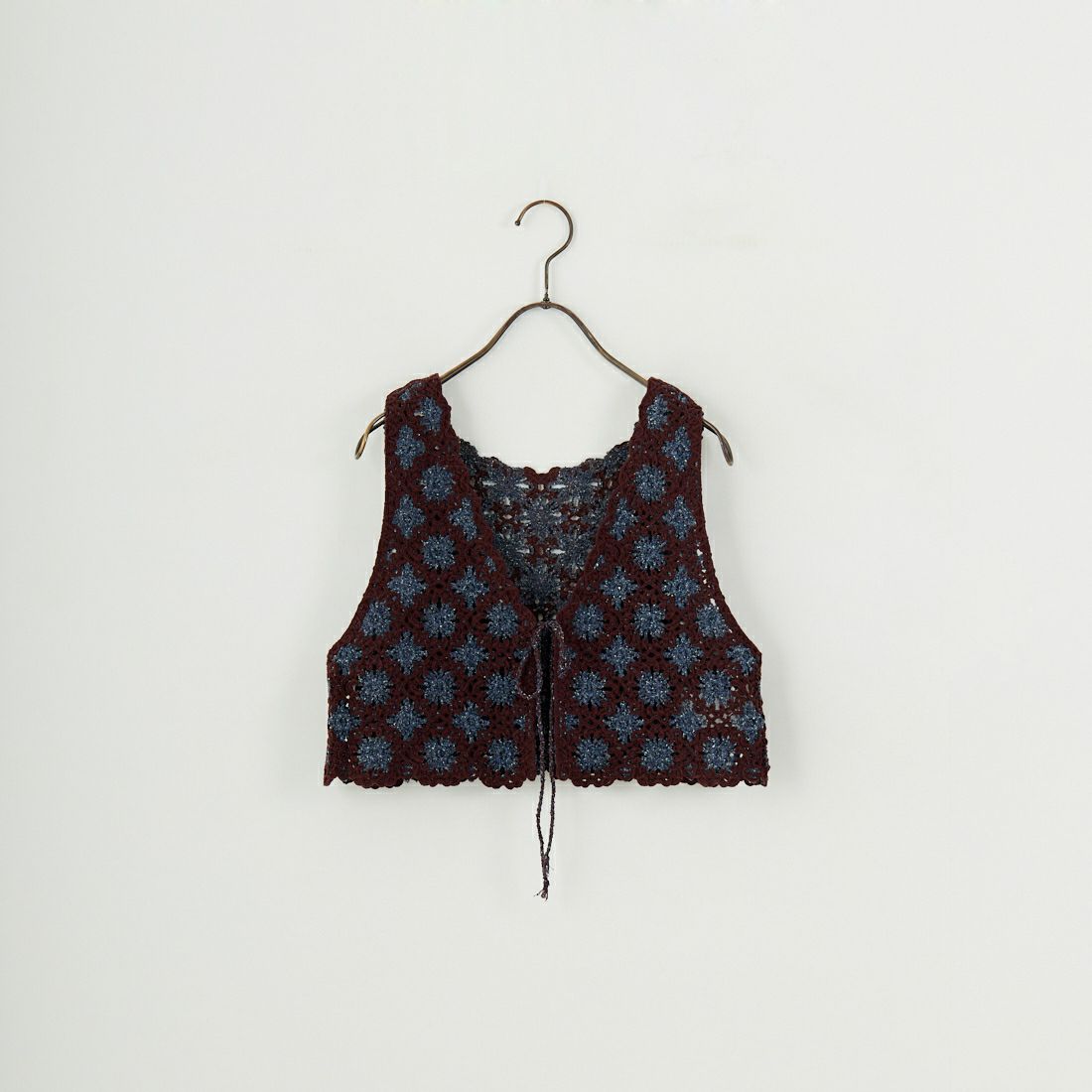 JoICEADDED [ジョイスアディッド] エンブロイダリーニットベスト [J251VT02] BROWN BLUE