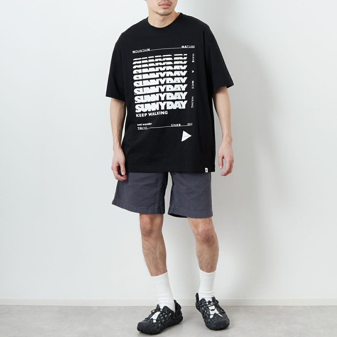 GRAMiCCi [グラミチ] Gショーツ ピグメントダイ [G4SM-P123] FOSSIL &&モデル身長：168cm 着用サイズ：M&&