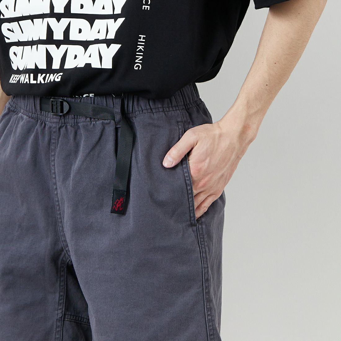 GRAMiCCi [グラミチ] Gショーツ ピグメントダイ [G4SM-P123] FOSSIL &&モデル身長：168cm 着用サイズ：M&&