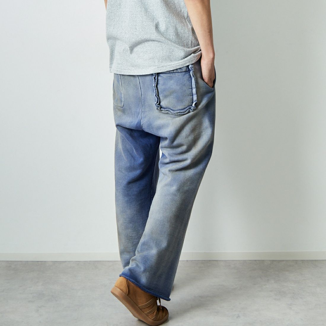 BOW WOW [バウワウ] US NAVY スウェットパンツ [BW251-UNSP] NAVY AGING &&モデル身長：179cm 着用サイズ：L&&