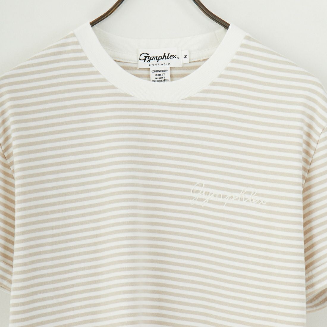 Gymphlex [ジムフレックス] ショートスリーブ ロールアップTシャツ [GY-C0446COM] WHT/BEG ST
