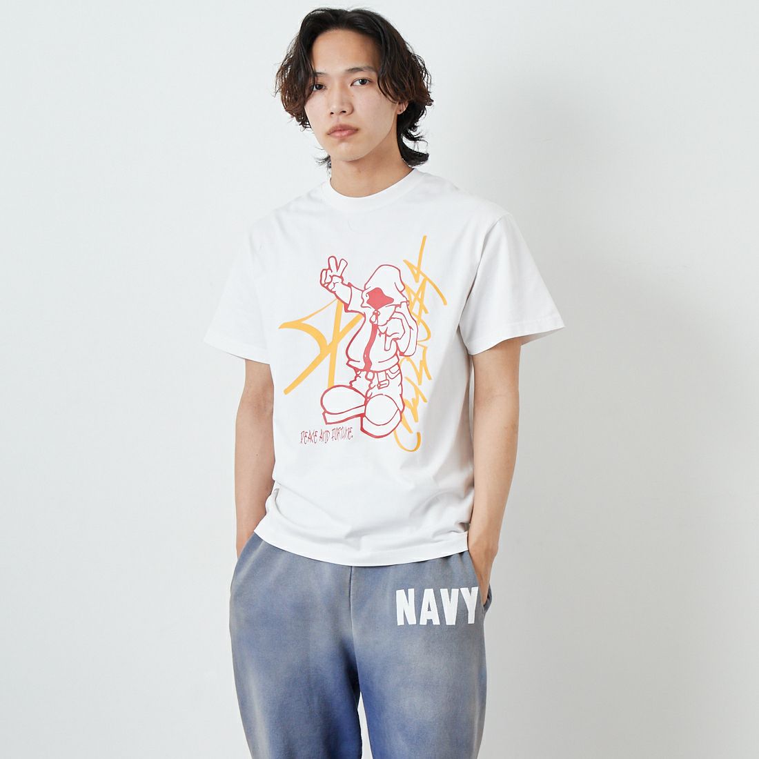 WHITE&&モデル身長：179cm 着用サイズ：M&&